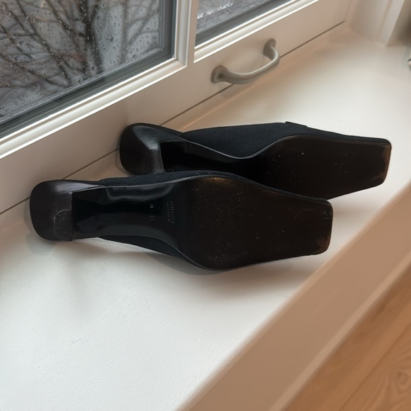 Gucci Black Heeled Mules with silver Interlocking GG Logo - Size 8B - Picture 4 of 6